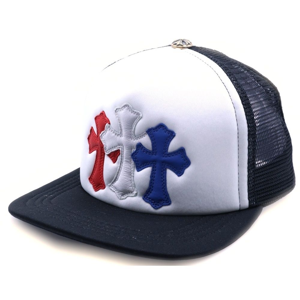 CHROME HEARTS クロムハーツ TRUCKER CAP トリコロール セメタリー クロスパッチ トラッカー キャップ 帽子 ブラック ホワイト マルチ