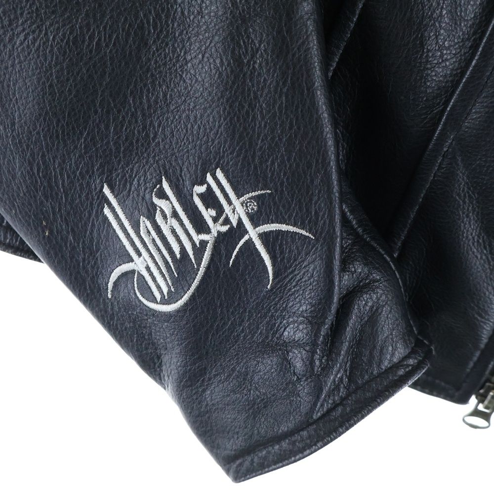 【正規品 通販 ブランド】 HARLEY DAVIDSON ハーレーダビッドソン Single Riders Jacket 97082‐12VW スタッズロゴ シングルライダースジャケット レザージャケット ブラック レディース 【90％OFF超高級ブランド】