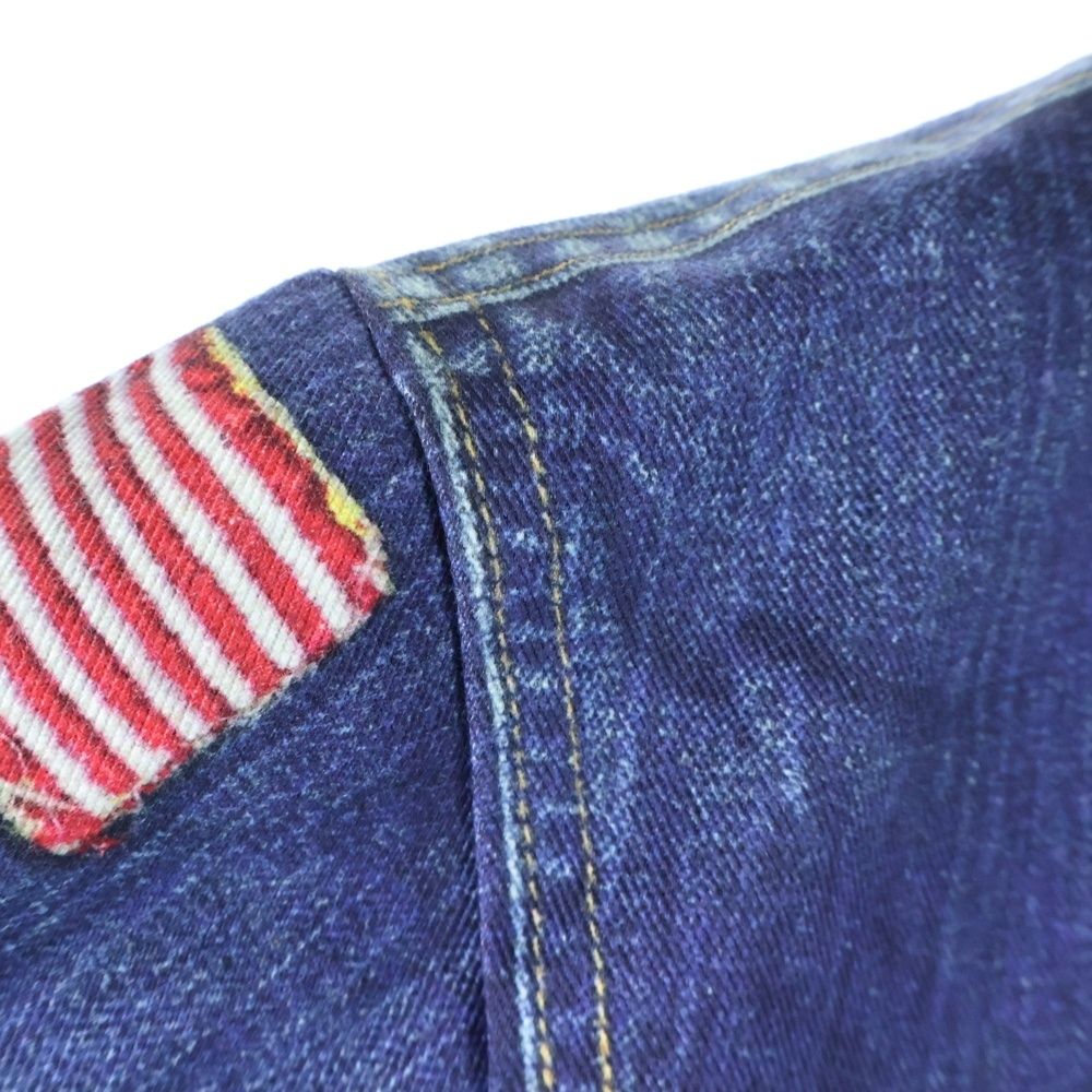 転写プリントデニムジャケット インディゴ