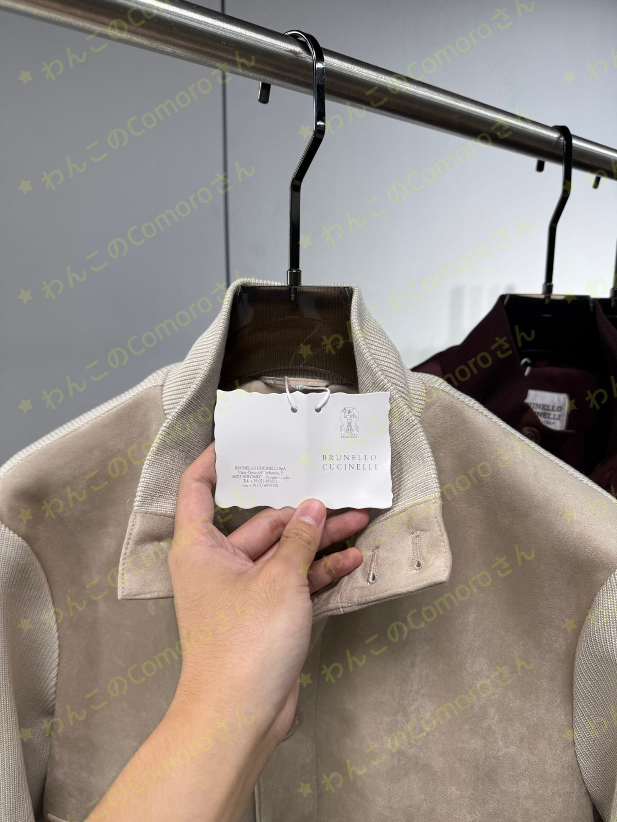 ベージュM 3XL ブルネロクチネリ メンズダウンジャケット ビジネスカジュアル スエードニット切替 秋冬シーズン向け KANDAIZUMI_COM