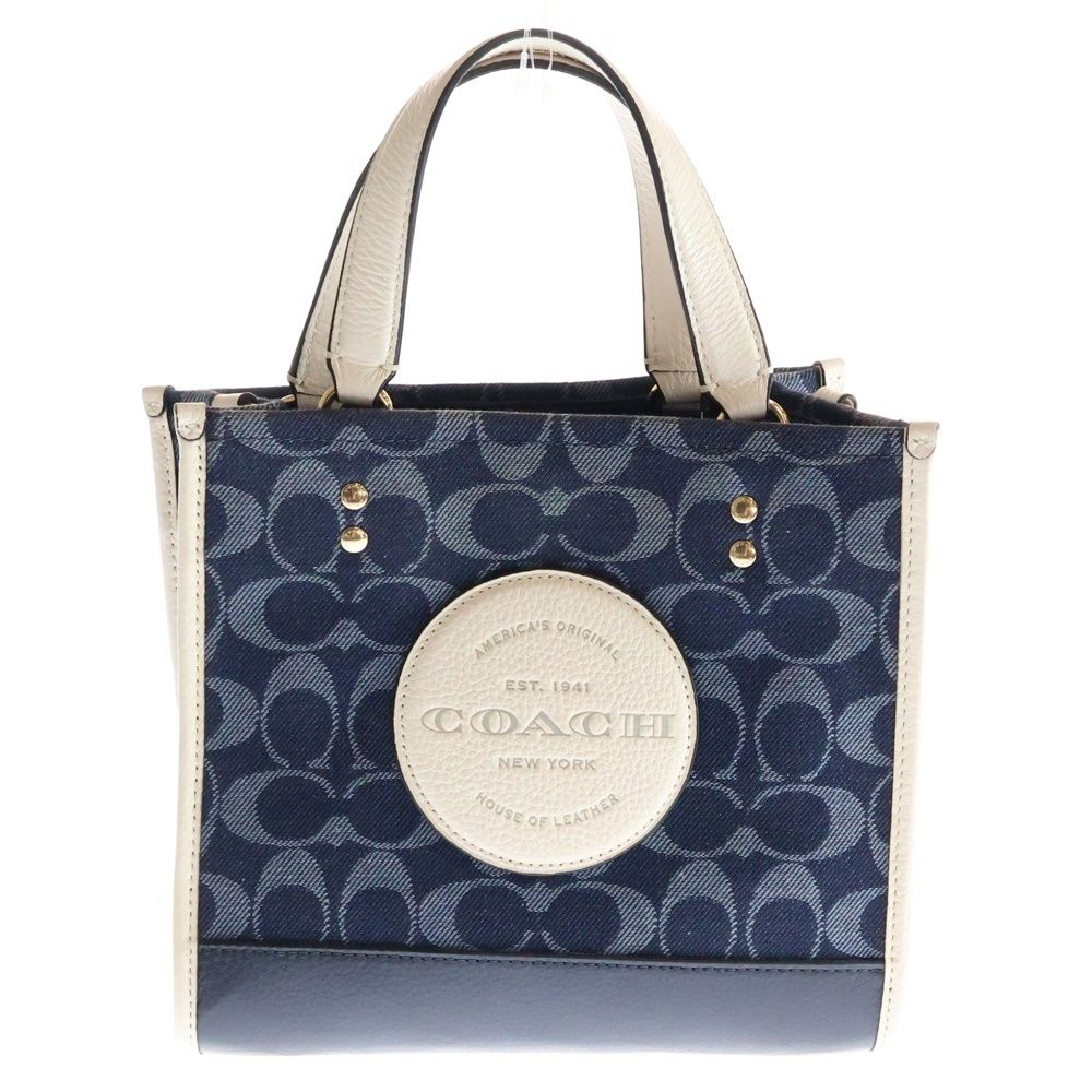COACH コーチ デンプシー シグネチャーロゴ 2WAY デニムショルダーバッグ ハンドバッグ ブルー C8582