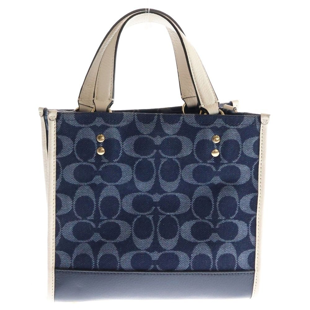 COACH コーチ デンプシー シグネチャーロゴ 2WAY デニムショルダーバッグ ハンドバッグ ブルー C8582