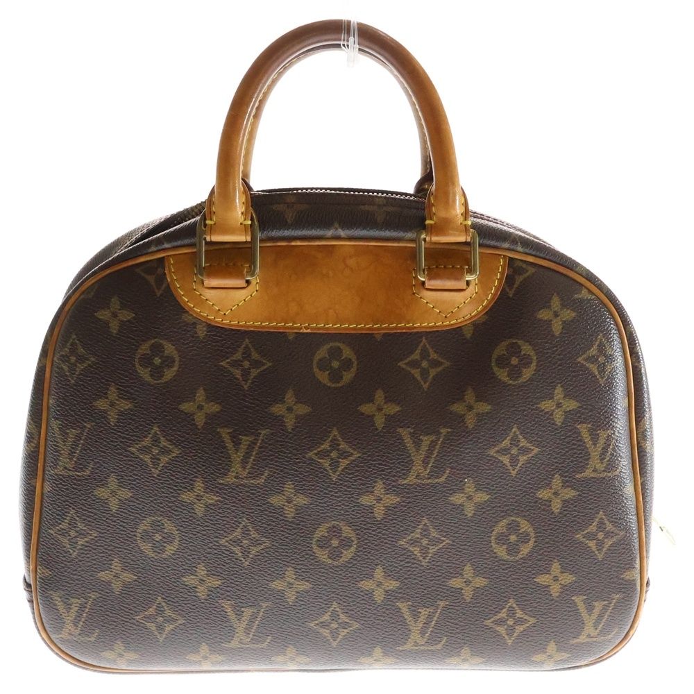 LOUIS VUITTON ルイヴィトン モノグラム トゥルーヴィル ハンドバッグ ブラウン ゴールド金具 レザー×PVC M42228