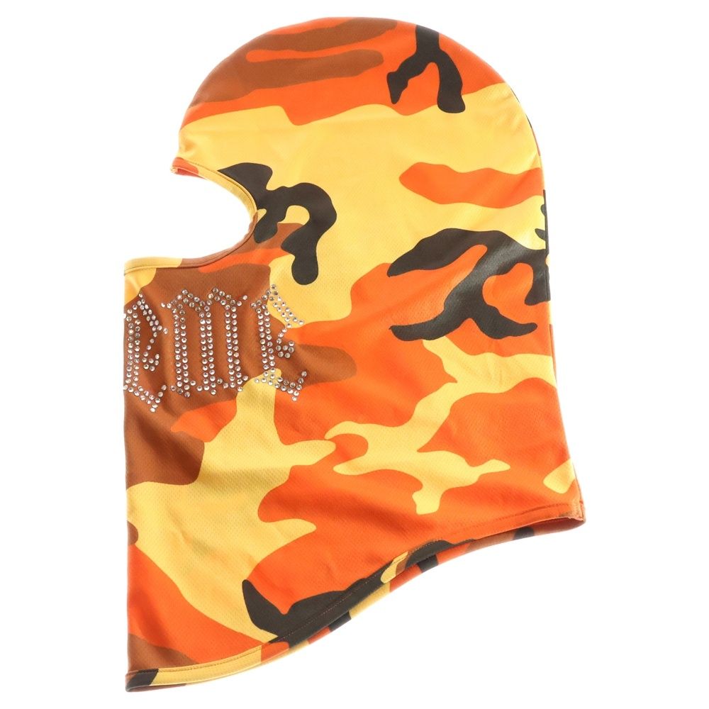SUPREME シュプリーム 24 AW Rhinestone Balaclava カモフラージュ柄 ラインストーン付き クラバ オレンジ
