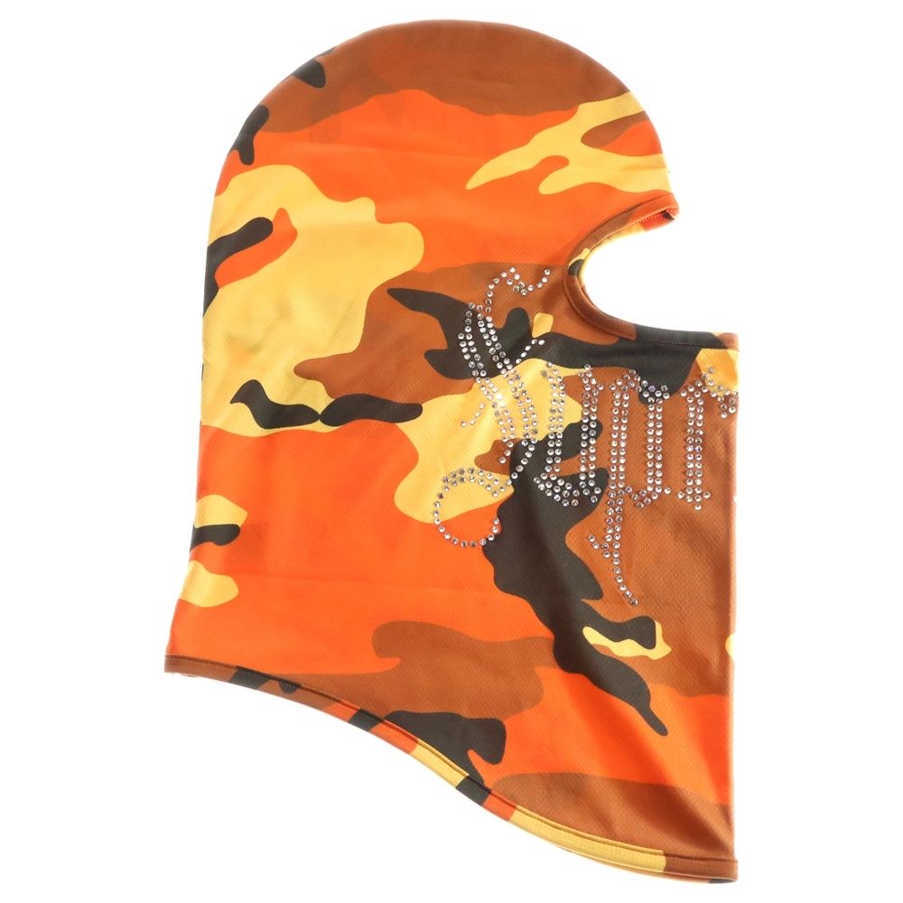 SUPREME シュプリーム 24AW Rhinestone Balaclava カモフラージュ柄 ラインストーン付きバラクラバ オレンジ