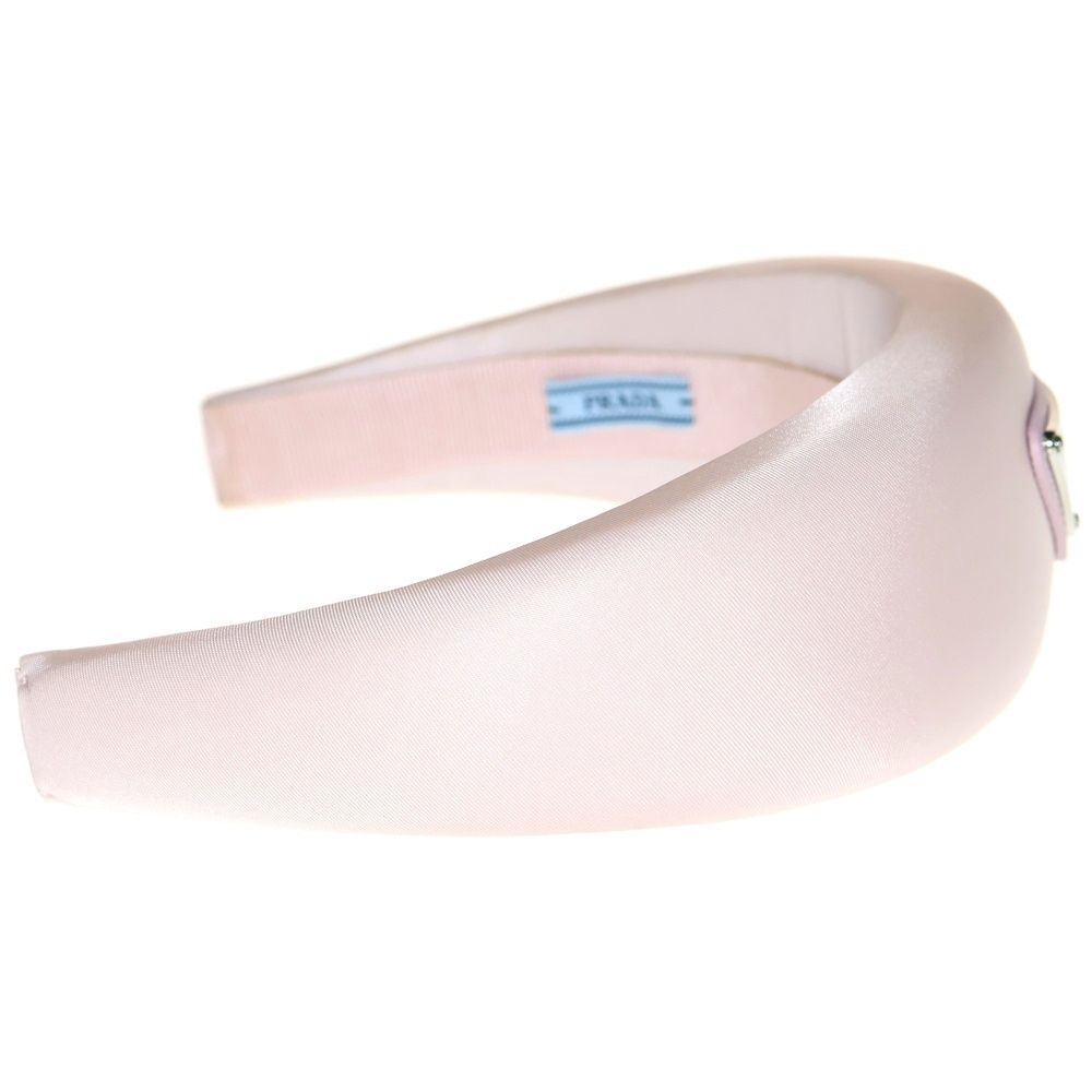  PRADA プラダ カチューシャ トライアングルロゴ ピンク ナイロン ヘア 1 IH 016 その他 その他