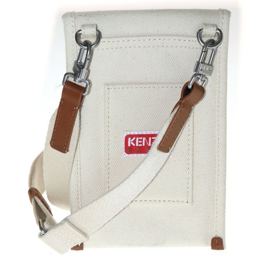 KENZO ケンゾー POPPY PHONE CASE フラワーデザイン ミニポーチ ショルダーバッグ ホワイト FC65PM919F31