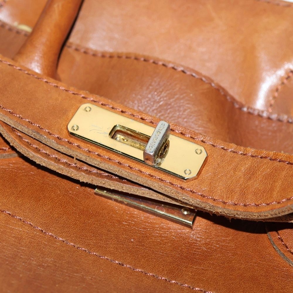 レザーハンドバッグ ブラウン