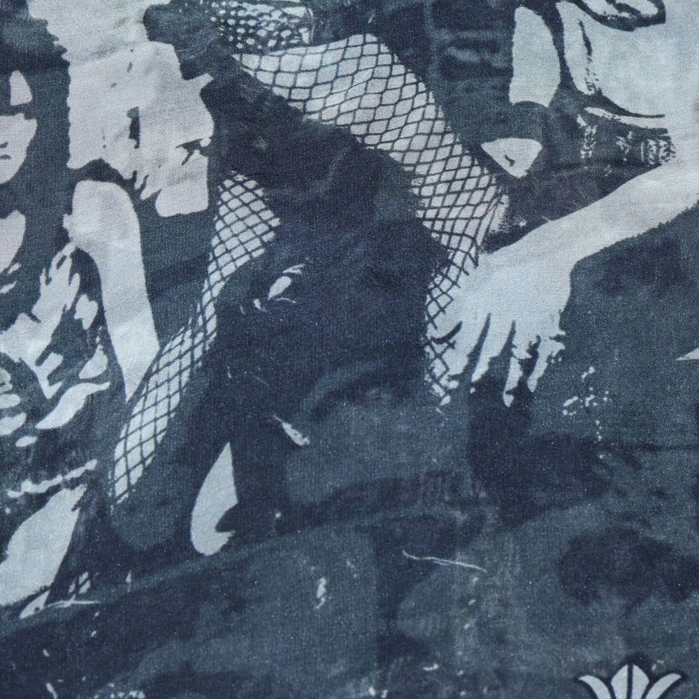 CHROME HEARTS クロムハーツ LIPSTONGUE ROLLING STONES SILK SCARF リップアンドタン ローリングストーンズ シルク総柄スカーフ ブラック