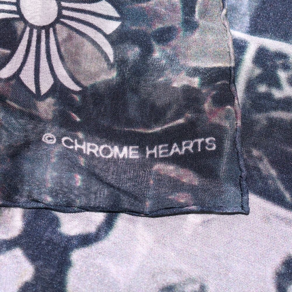  CHROME HEARTS クロムハーツ LIPSTONGUE ROLLING STONES SILK SCARF リップアンドタン ローリングストーンズ シルク総柄スカーフ ブラック その他 小物