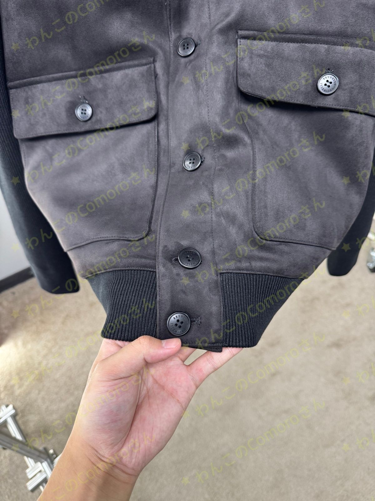 ブラックM 3XL ブルネロクチネリ メンズダウンジャケット ビジネスカジュアル スエードニット切替 秋冬シーズン向け KANDAIZUMI_COM