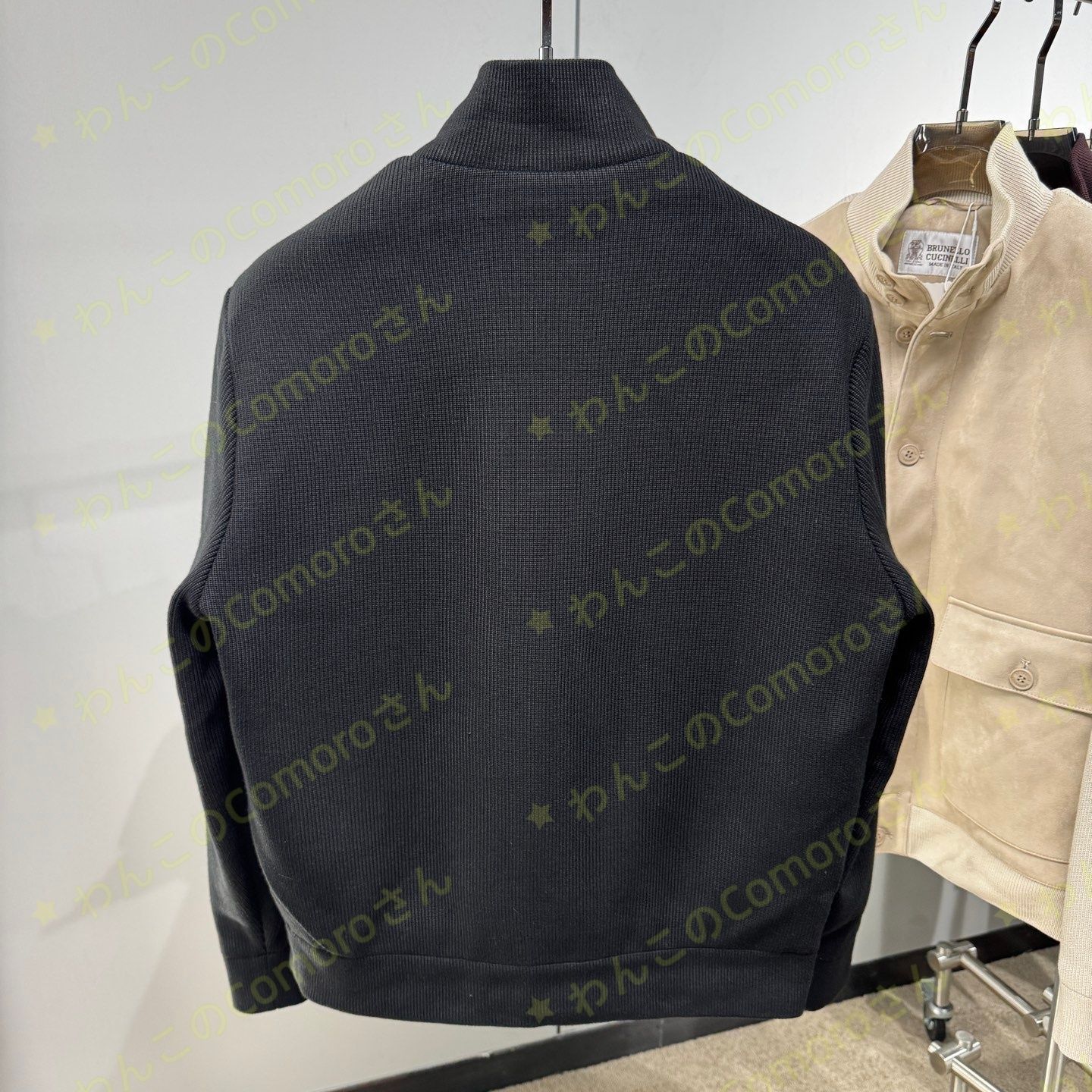 ブラックM 3XL ブルネロクチネリ メンズダウンジャケット ビジネスカジュアル スエードニット切替 秋冬シーズン向け