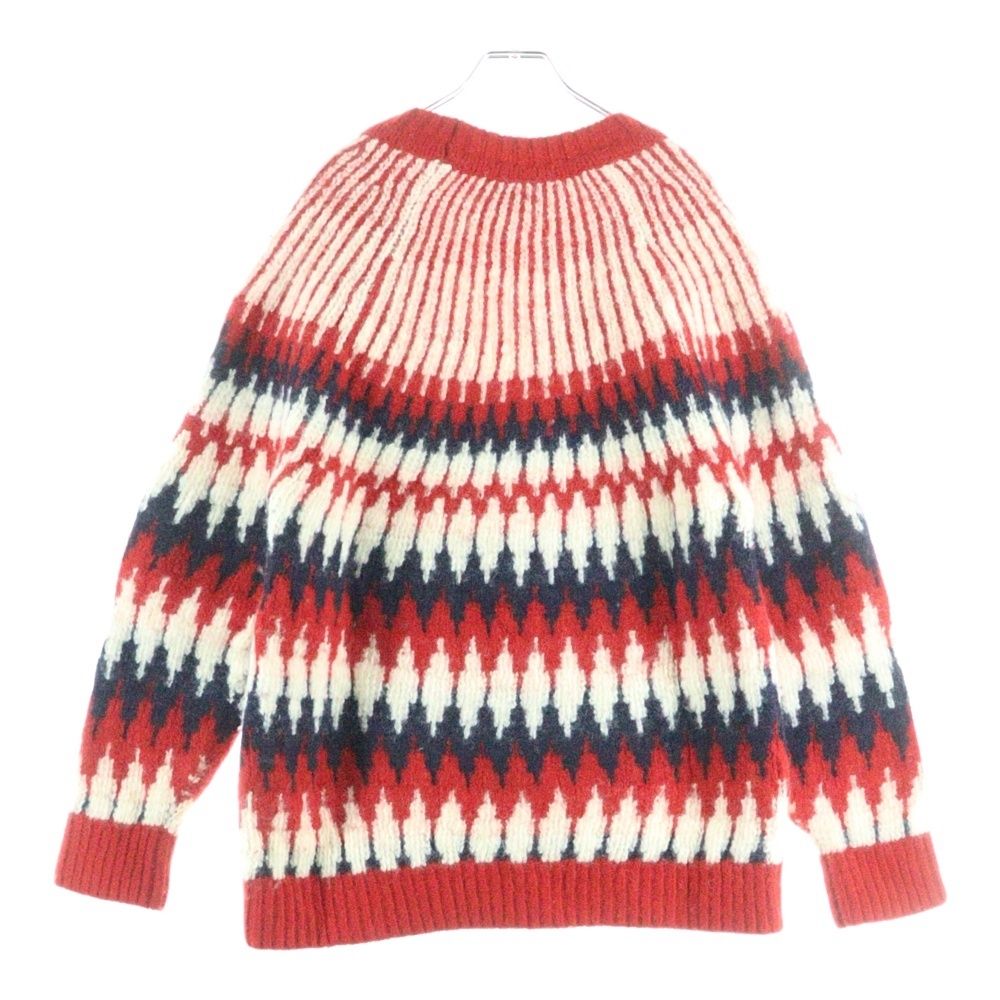 GUCCI グッチ Jacquard Thick Wool Knitted Cardigan ジグザグ ウール ニット カーディガン レッド 633825 XKBIZ 9118
