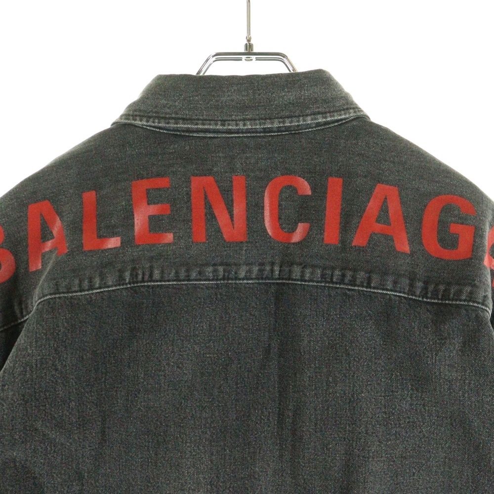 BALENCIAGA バレンシアガ バックロゴプリント デニムウエスタンシャツ グレー 571365 TBP19 KANDAIZUMI_COM