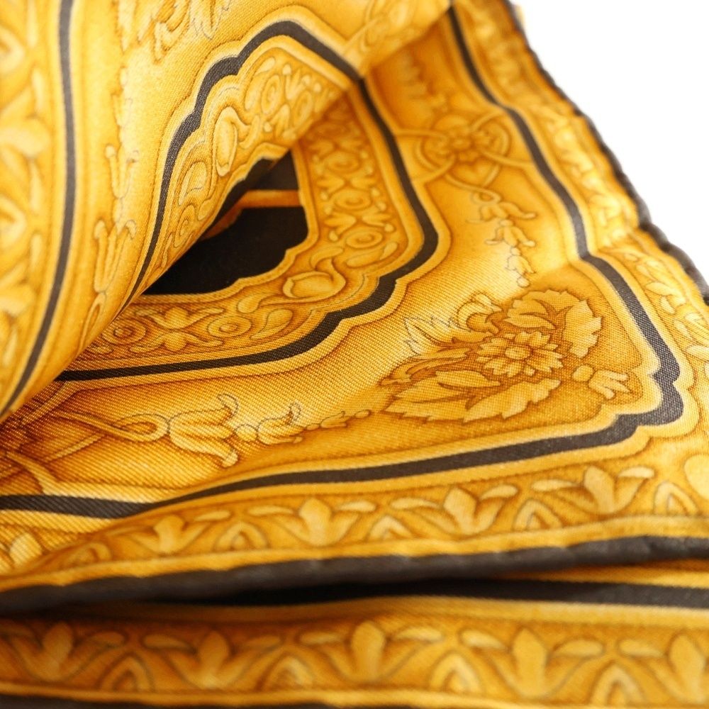 GUCCI (グッチ) ダイアナ 大判スカーフ シルク ネイビー×イエロー