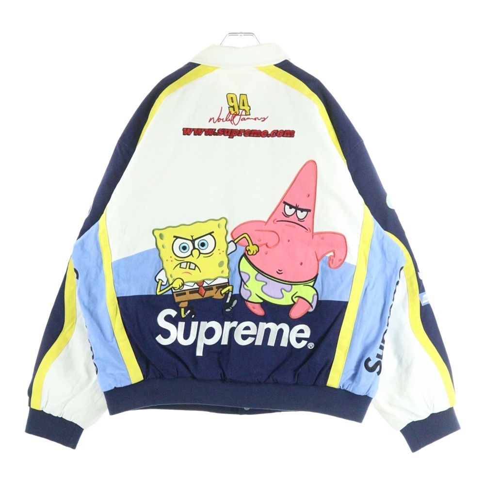 SUPREME シュプリーム ×SpongeBob SquarePants Jeff Hamilton Racing Jacket スポンジボブ スクエアパンツ ジェフハミルトン レーシング ジャケット ホワイト