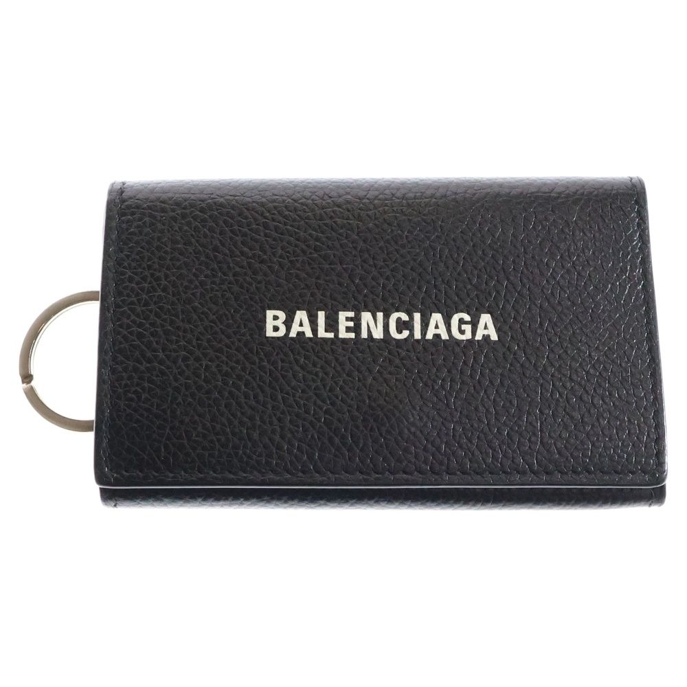 BALENCIAGA バレンシアガ CASH KEYCASE ロゴ キャッシュ 6連 レザー キーケース ブラック 640537