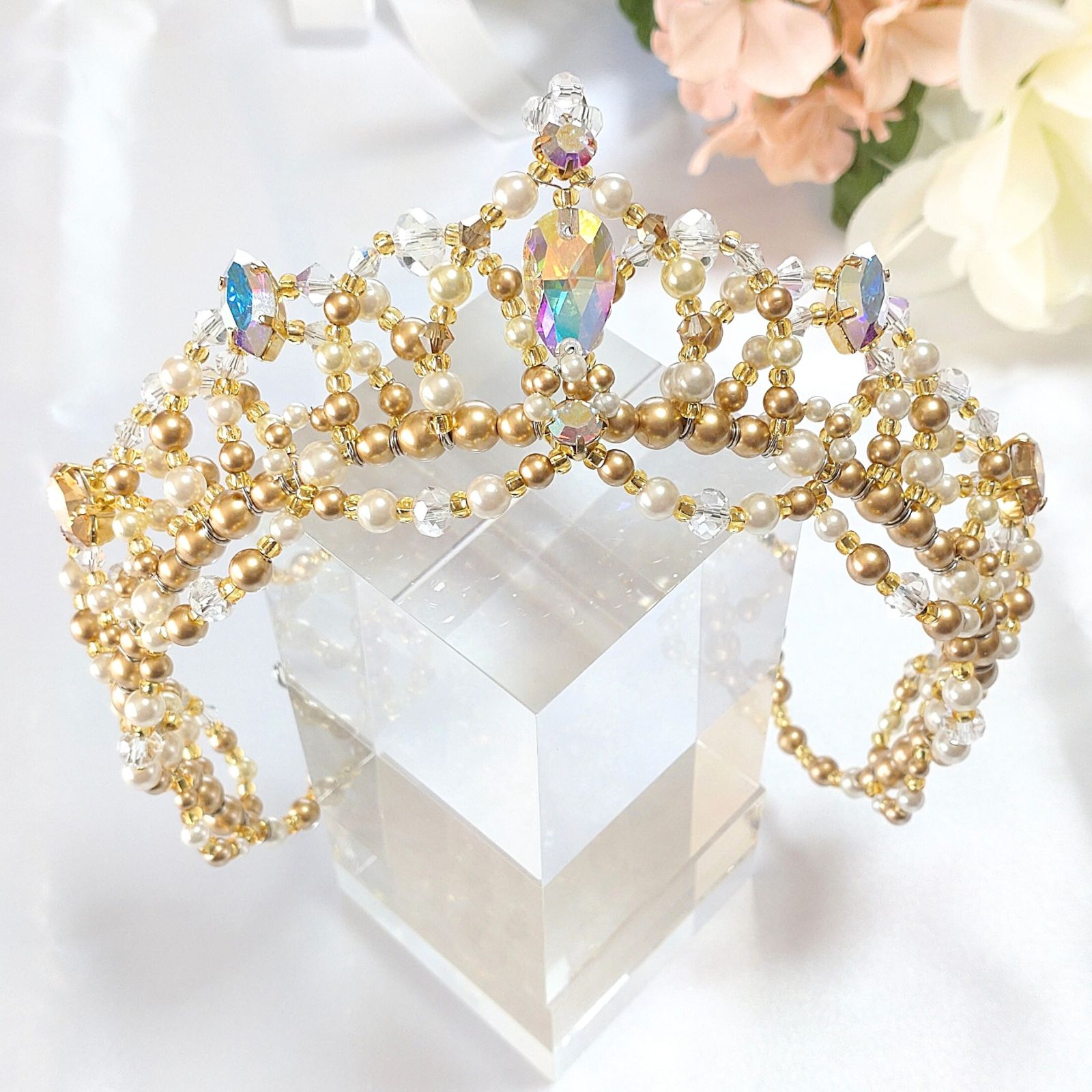 バレエ ティアラ ゴールド カチューシャ 大人サイズ コーム付