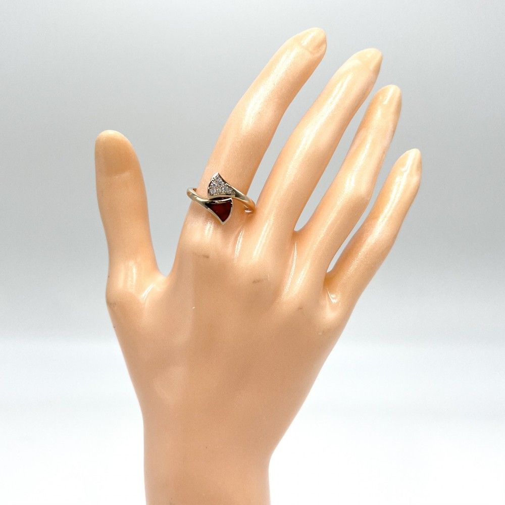 ブルガリ 指輪 レディース ティーヴァドリーム リング ジュエリー 18金PG BVLGARI K18ピンクゴールド ダイヤモンド0.08ct 約14.5号 約4.1g 品