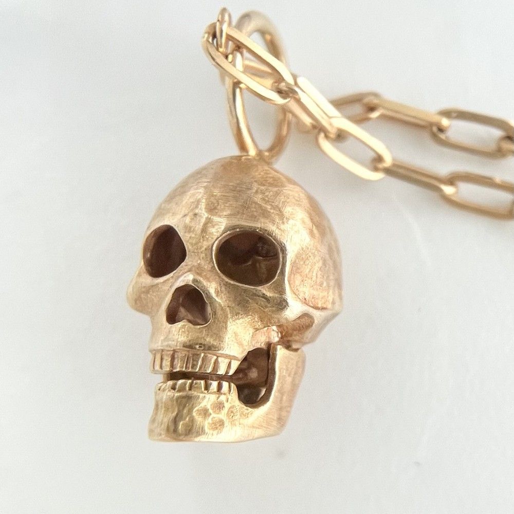 ネックレス メンズ エスジェーエックス ドクロ ジュエリー アジャスター付き SJX 18金PG Au750 スカル K18ピンクゴールド ダイヤモンド0.02ct 約5.7g 品 FORTGASGNV_COM_BR