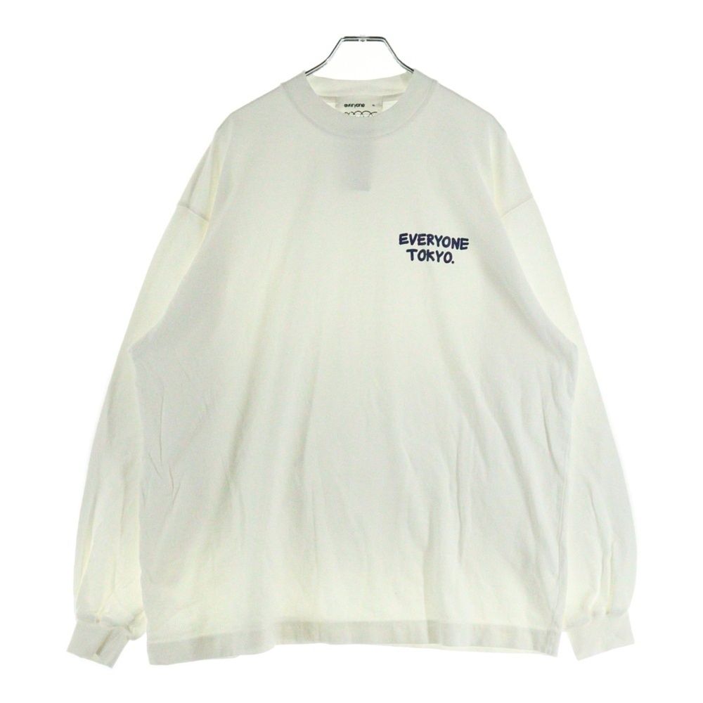 everyone エブリワン ligo longsleeve t shirt ロゴ ロングスリーブTシャツ ホワイト EV 23 CS 10
