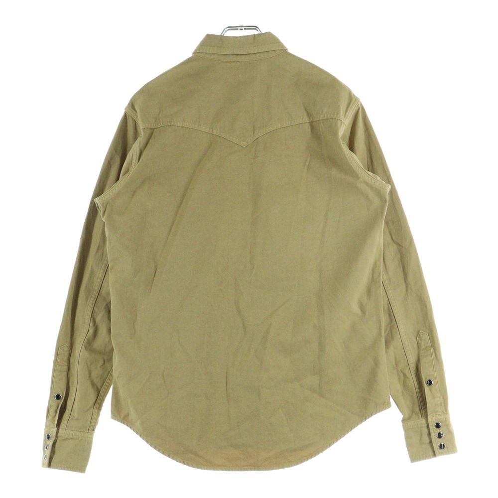 SAINT LAURENT PARIS サンローランパリ 20SS ウエスタン スナップボタン コットン 長袖シャツ ベージュ 597059
