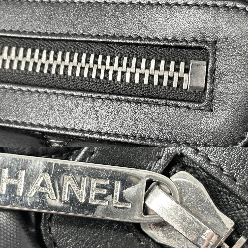 シャネル ハンドバッグ レディース コココクーンGM キルティング トートバッグ ココマーク 肩掛け Coco Cocoon GM CHANEL ナイロン ブラック 黒 ボルドー シルバー金具 品 DECORATOM_COM_BR