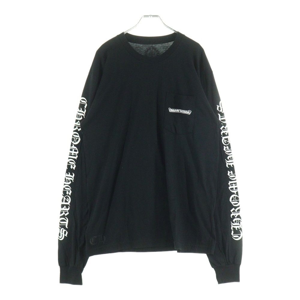 CHROME HEARTS クロムハーツ CH SCROLL LABEL スクロールラベル アームプリント クルーネック 長袖Tシャツ カットソー ブラック