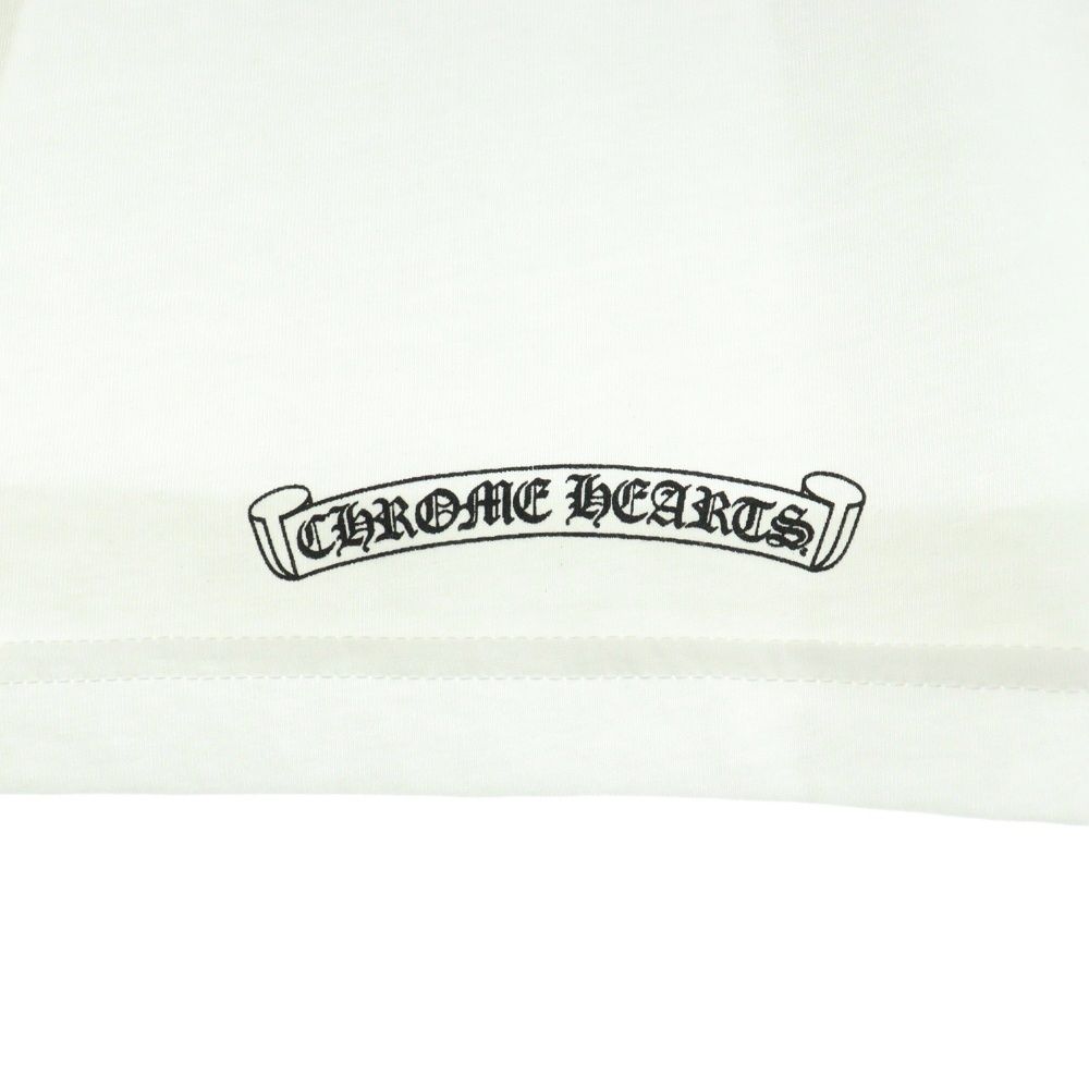 CHROME HEARTS クロムハーツ NECK LOGO L S TEE ネックロゴ プリント長袖Tシャツ カットソー ホワイト モード系 カジュアルジャケット