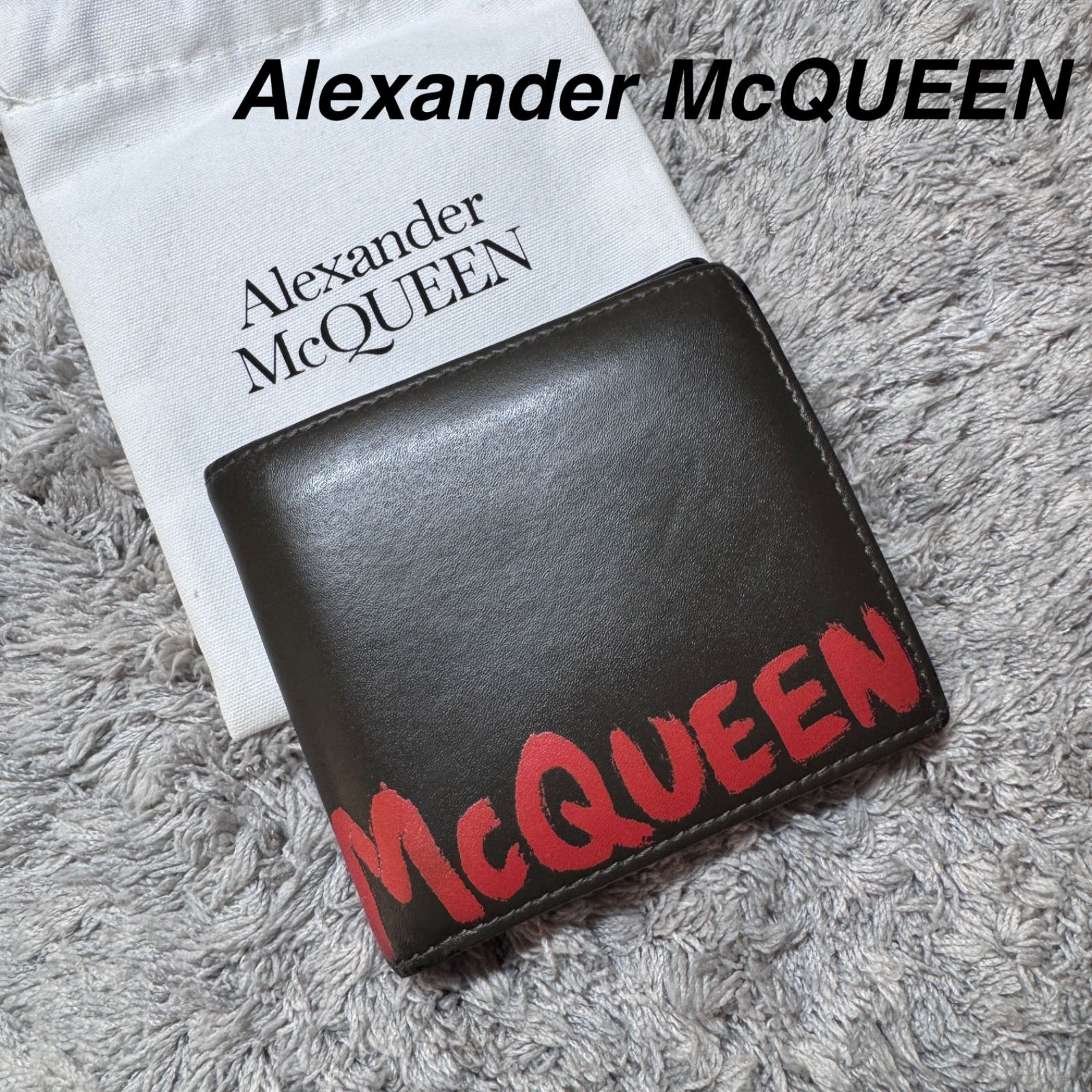 Alexander McQUEEN アレキサンダー マックイーン 二つ折り財布 レザー 保管袋付き