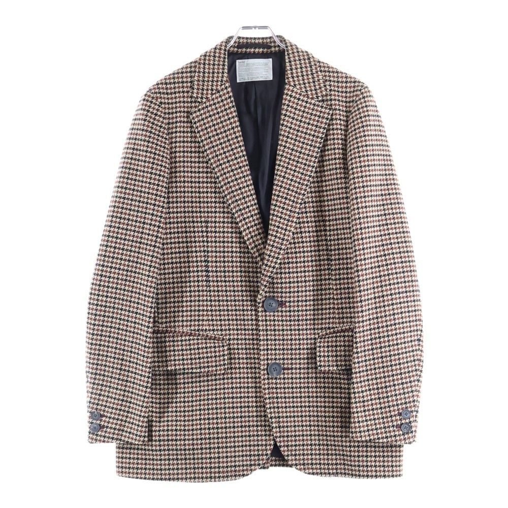 kolor 18AW BIKKUGAN CLUB JACKET ビッグガン クラブ 千鳥柄 テーラードジャケット ブラウン 18WCM-J04107