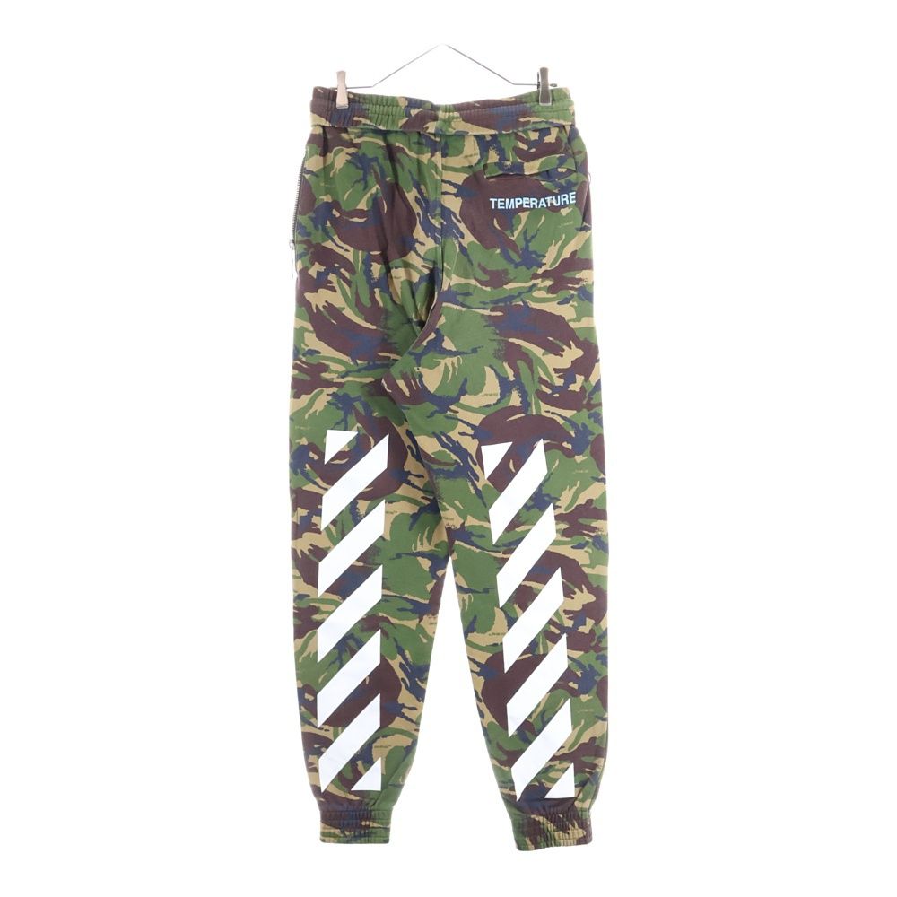 OFF-WHITE オフホワイト 18SS カモ柄 サイドジップポケット コットン スウェットパンツ ブラウン カーキ OMCH007S18600022