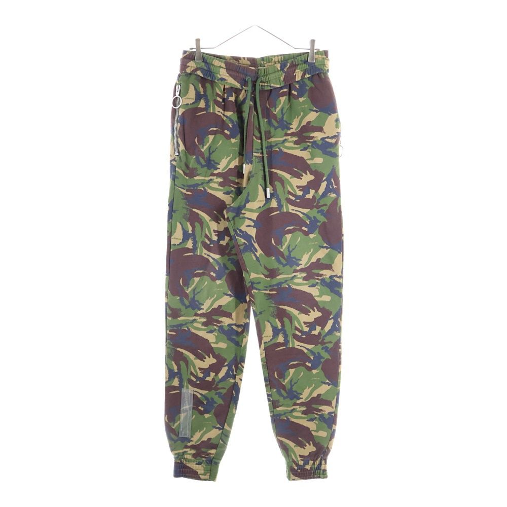 OFF-WHITE オフホワイト 18SS カモ柄 サイドジップポケット コットン スウェットパンツ ブラウン カーキ OMCH007S18600022