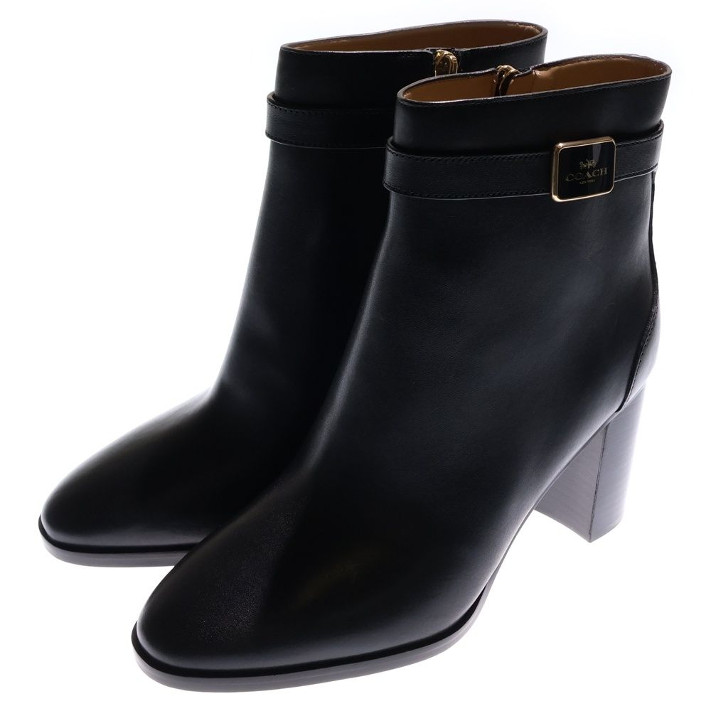COACH コーチ ロゴプレート オリバー ブーティ ショート ブーツ ブラック レディース