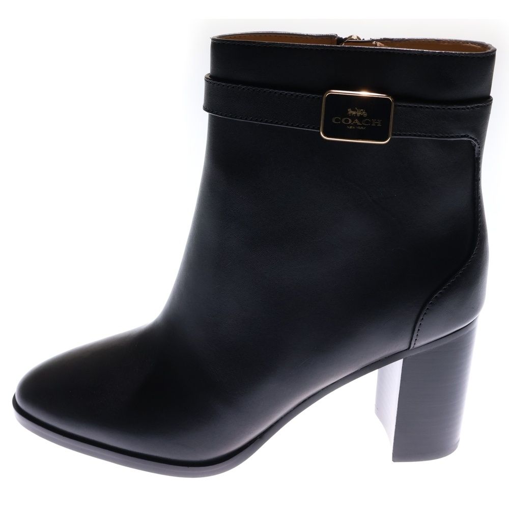 COACH コーチ ロゴプレート オリバー ブーティ ショート ブーツ ブラック レディース