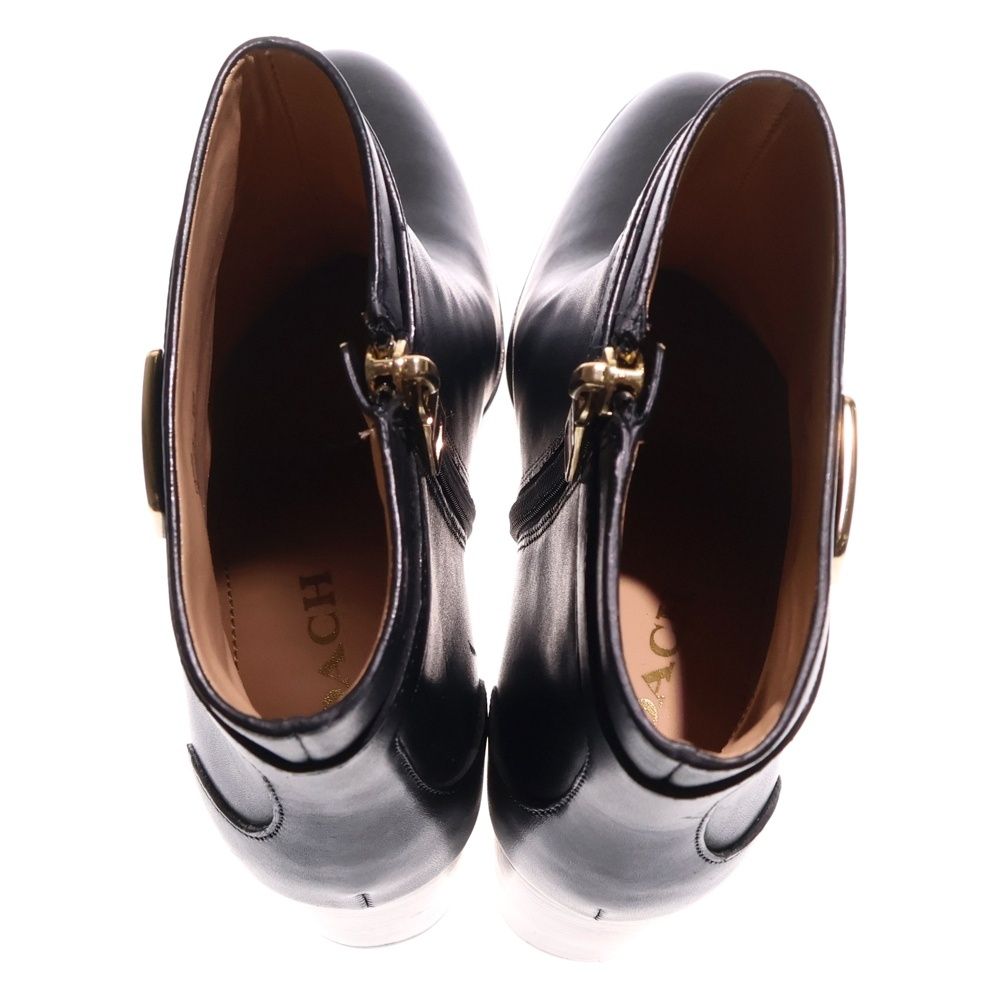  COACH コーチ ロゴプレート オリバー ブーティ ショート ブーツ ブラック レディース ブーツ 靴