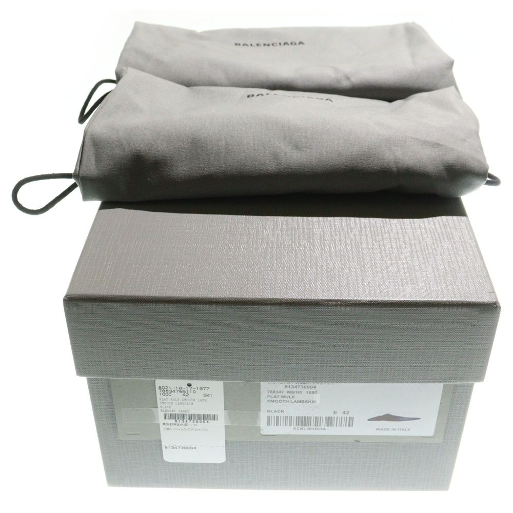  バレンシアガ FLAT MULE SMOOTH フラットミュール ラムスキンレザーローカットシューズ ブラック 788347 その他 靴