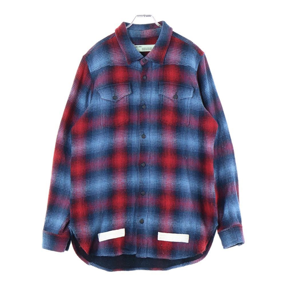 OFF-WHITE オフホワイト 17AW CHECK SHIRT アロープリント チェック柄 ウエスタン長袖シャツ レッド ブルー OMGA001F17590017
