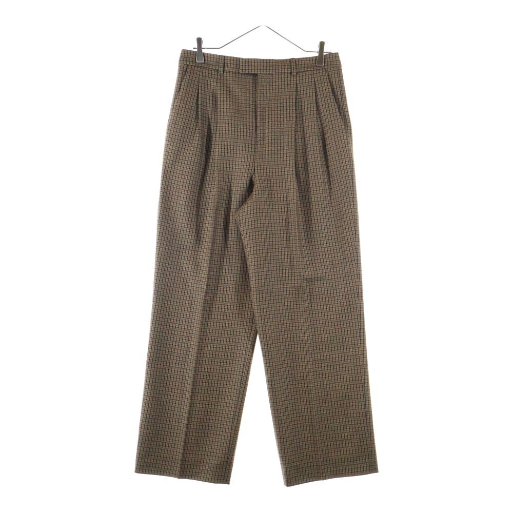 CELINE セリーヌ ハウンドトゥース スラックス ウールトラウザーズパンツ 2P580037K ブラウン