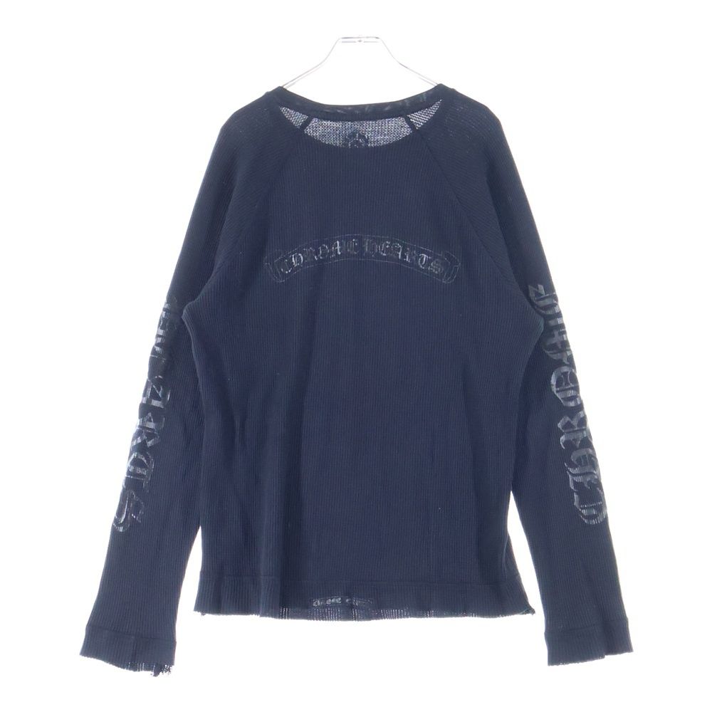 CHROME HEARTS クロムハーツ OLD VINE DAGGER SCROLL LABEL ヴァインダガー スクロールラベル ロゴプリント サーマル長袖Tシャツ カットソー ブラック