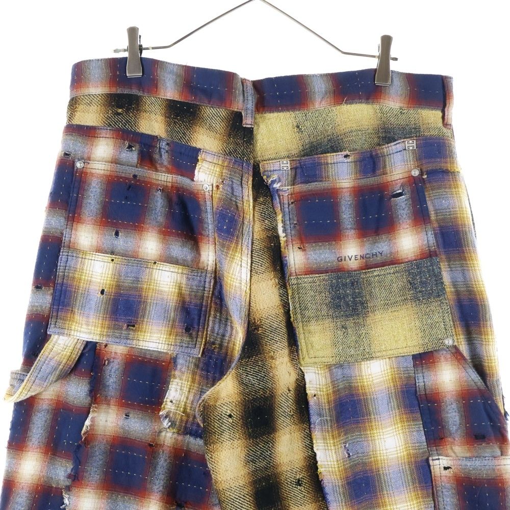 WAYデストロイダメージ加工チェックロングパンツ