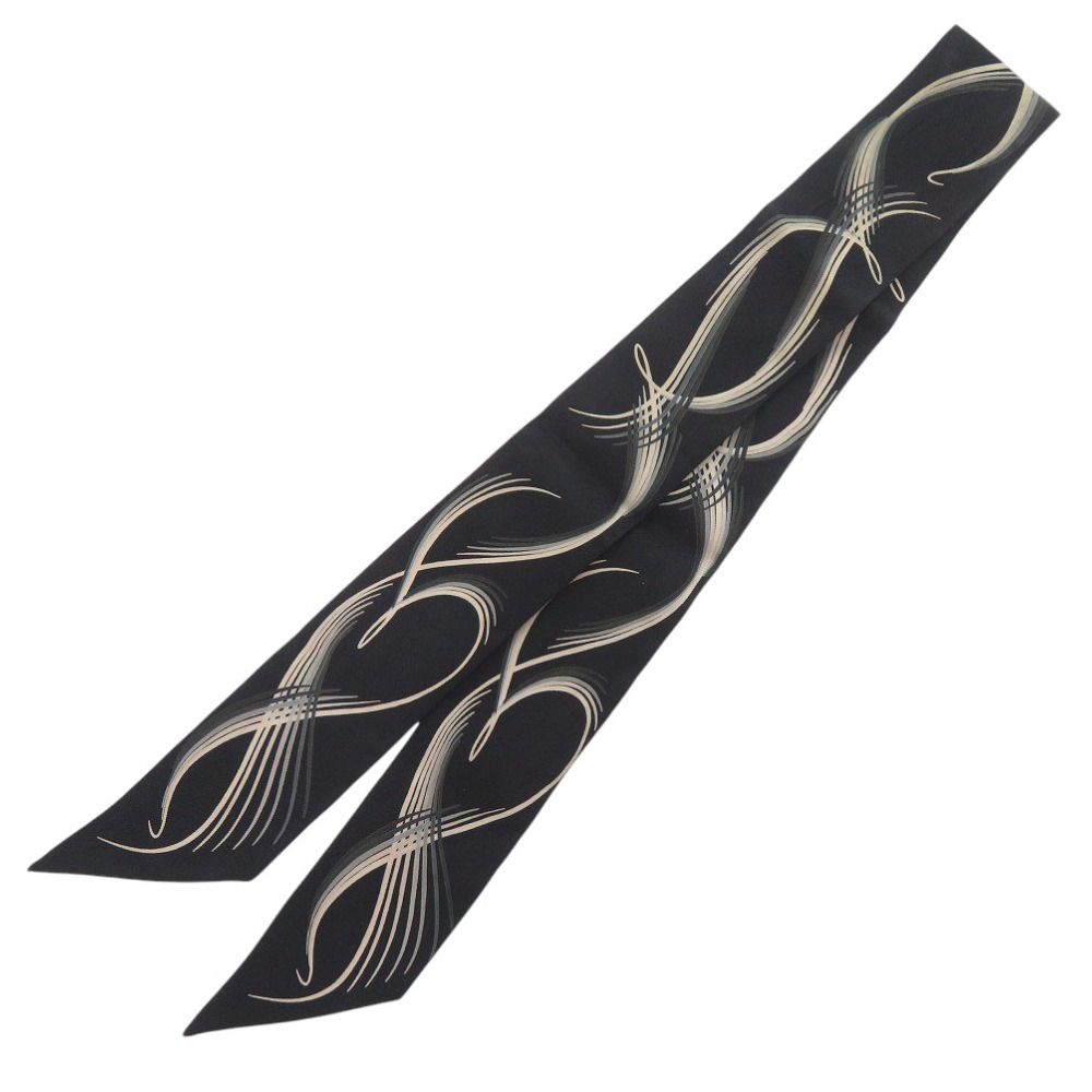 エルメス ツイリー 24 FAUBOURG シルク ブラック スカーフ 黒 0097 HERMES