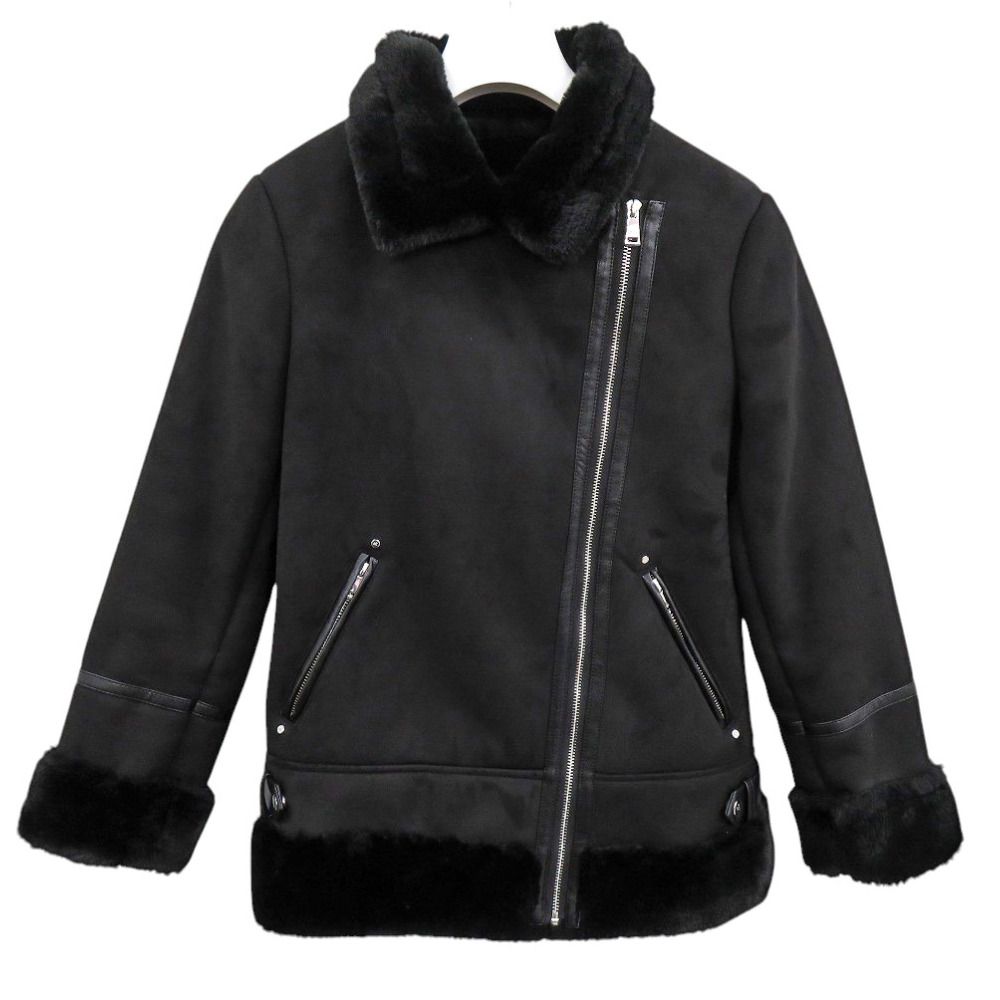 ラルフローレン フェイク ムートン ジャケット ブラック ポリエステル 黒 フェイクファー 1278 RALPH LAUREN