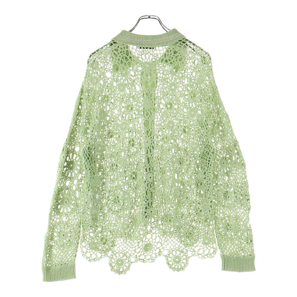 Jieda ジエダ 23SS FLOWER HAND KNITTING CARDIGAN フラワー ハンド ニッティング カーディガン グリーン Jie-23S-KN01