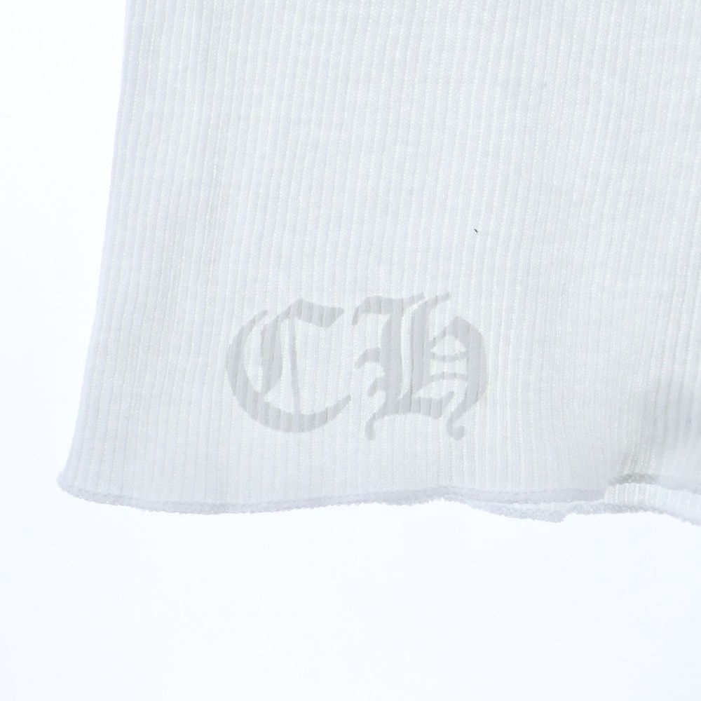 CHROME HEARTS クロムハーツ LOVE YOU RIB TANK WHITE オンライン ハートプリント タンクトップ ノースリーブシャツ ホワイト WWW_KARIMZIABAT_FR