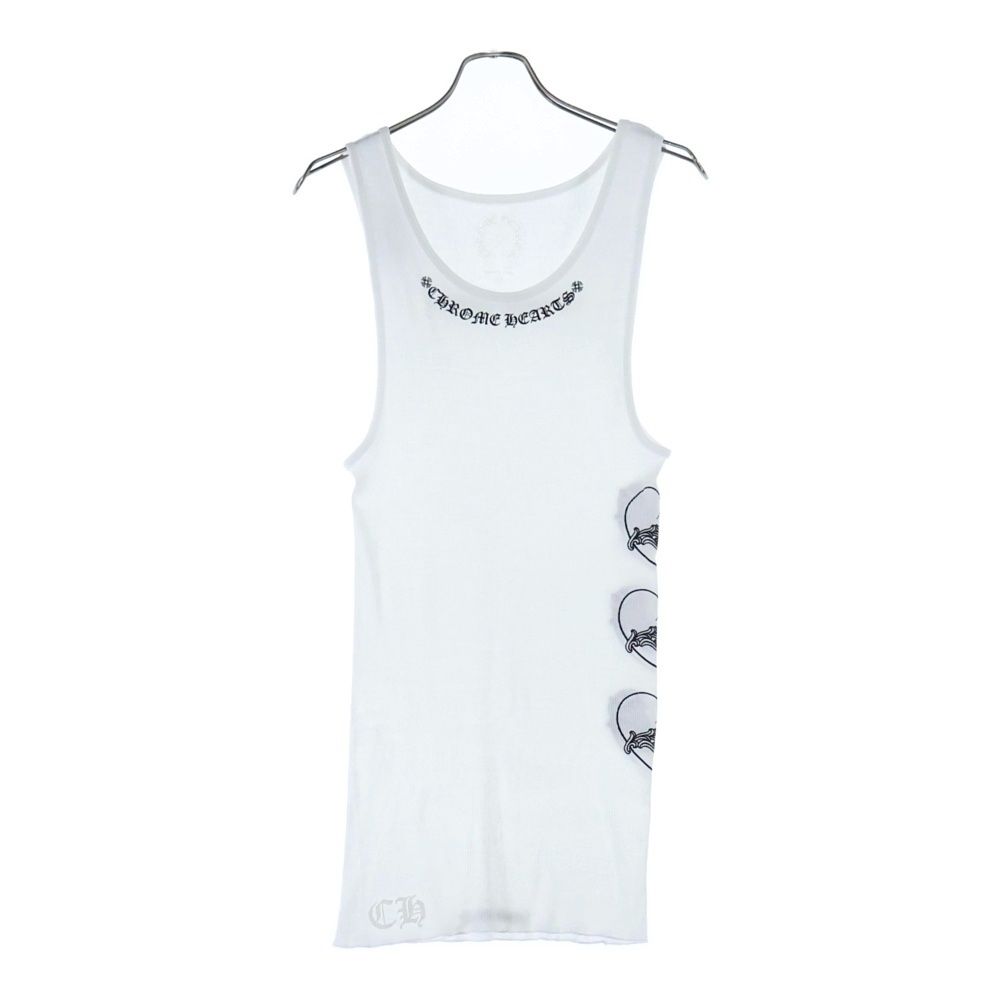 CHROME HEARTS クロムハーツ LOVE YOU RIB TANK WHITE オンライン ハートプリント タンクトップ ノースリーブシャツ ホワイト