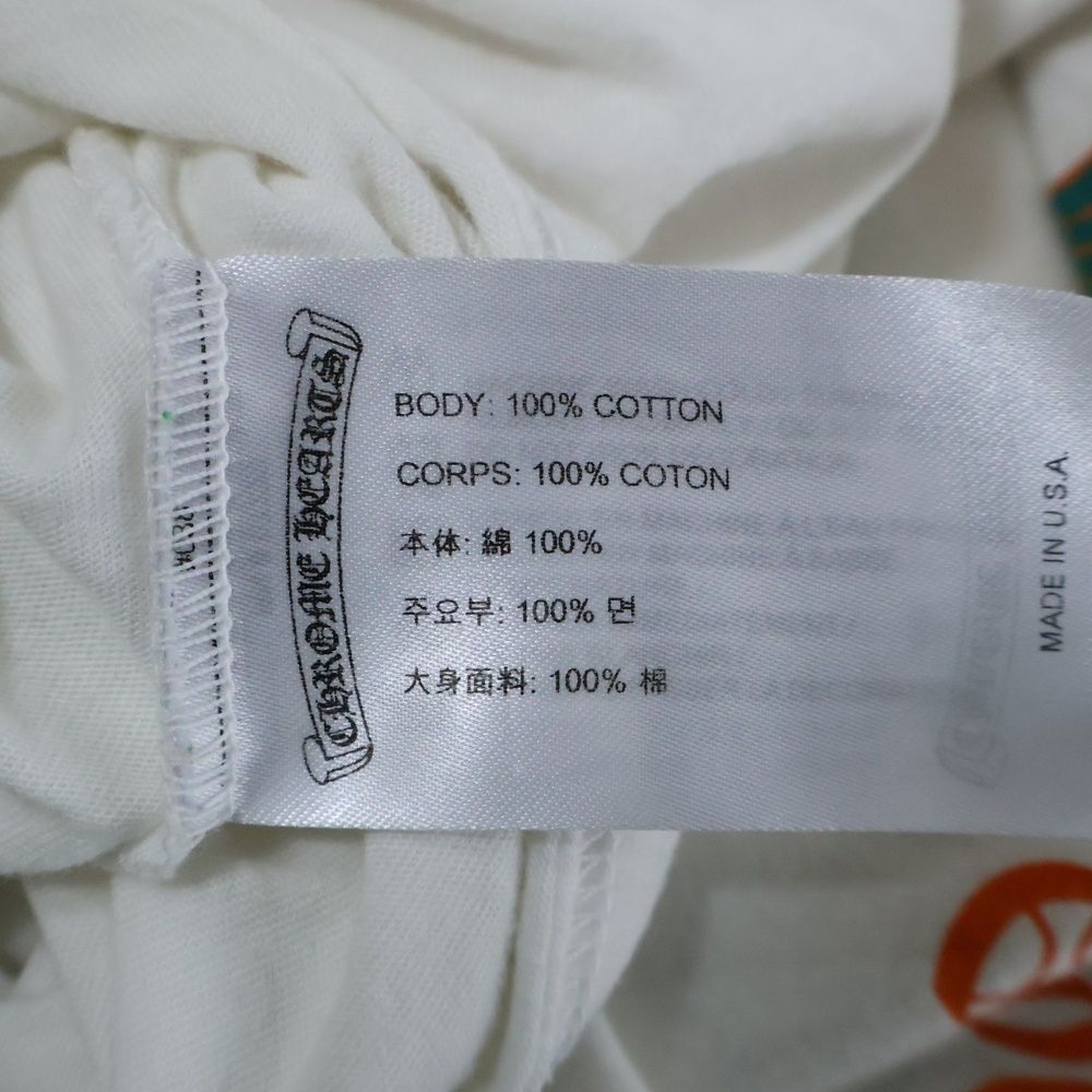 CHROME HEARTS クロムハーツ Miami Limited Back Cross L S Tee マイアミ CHプラス フローラルクロス 長袖Tシャツ ロンT ホワイト