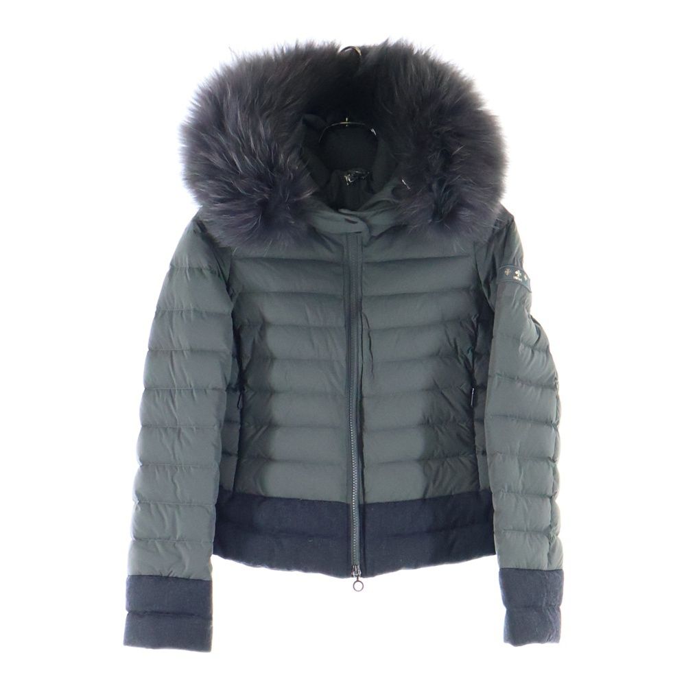 TATRAS タトラス 21AW VARENA ファーフーデッド ナイロン ショート丈 ダウンジャケット レディース カーキ LTKE21A4164-D