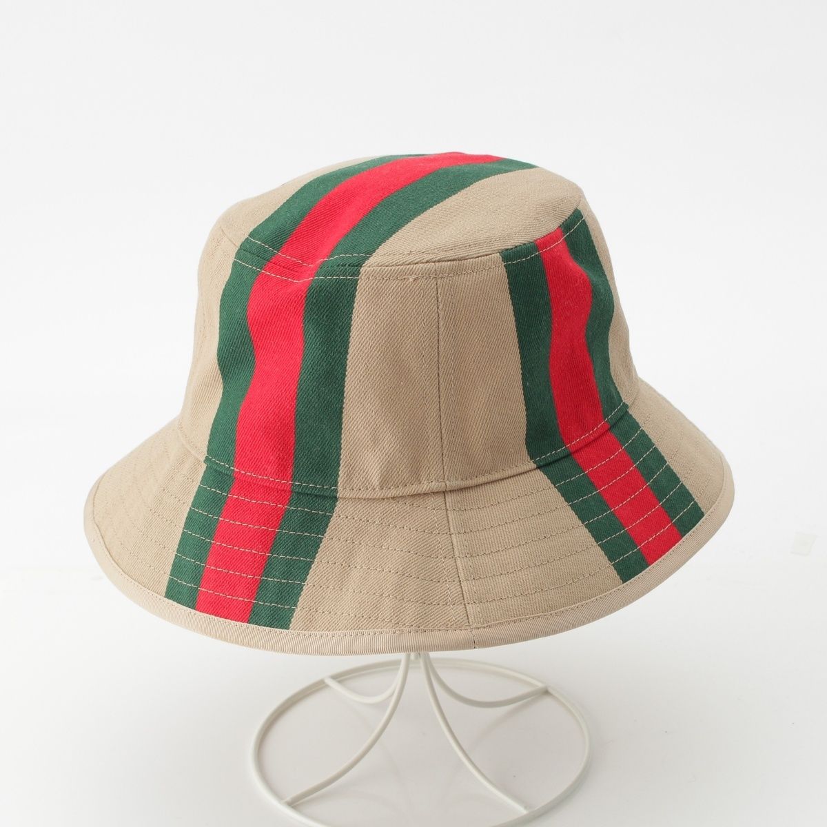 極美品　GUCCI グッチ　GGキャンバス　シェリーライン　バケットハット　XL グッチ キャンバス ロゴ シェリーライン バケット ハット 帽子 788561