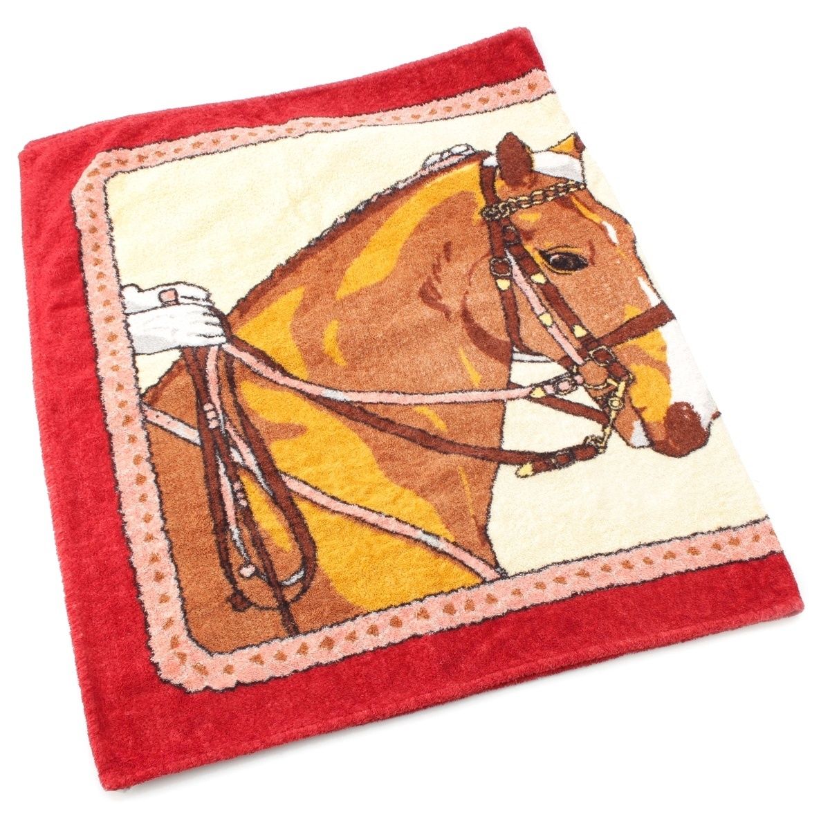 エルメス コットン 馬柄 シュヴァル ビーチ タオル マルチカラー【中古 